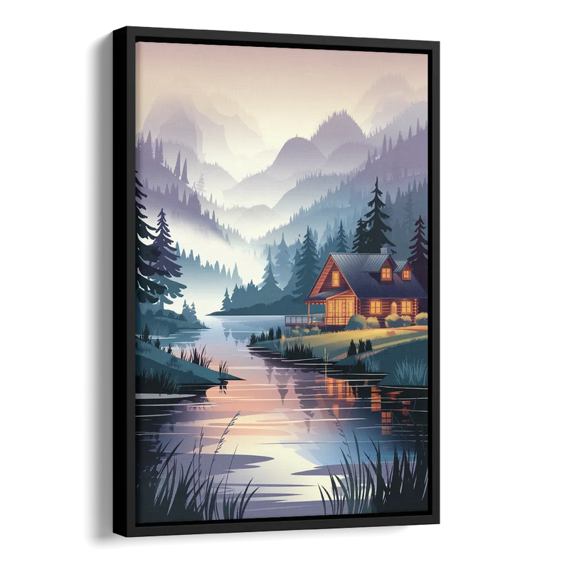 Joseph Serene Waterfront Side - Black Canvas Wall Art