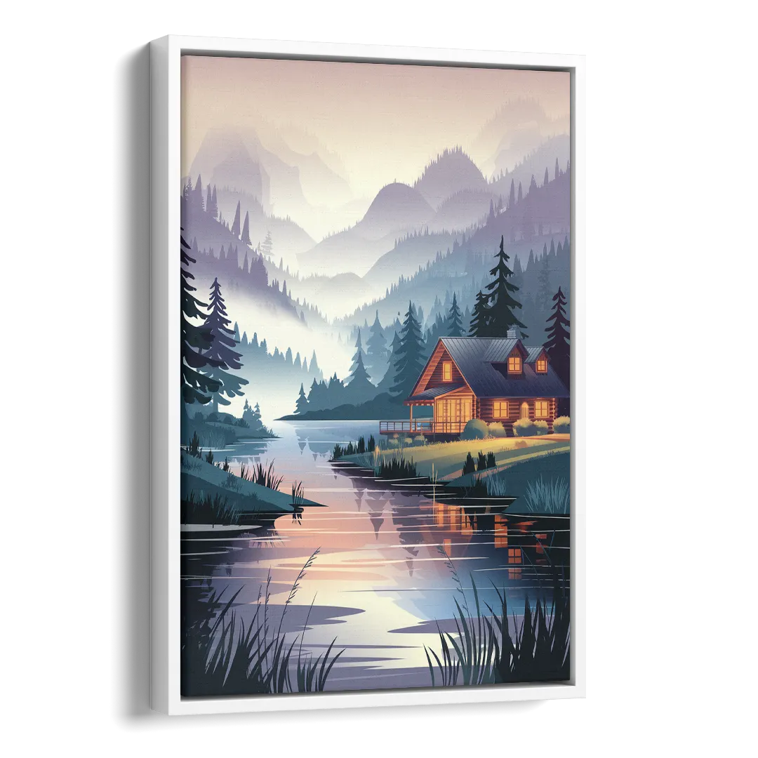 Joseph Serene Waterfront Side - White Canvas Wall Art
