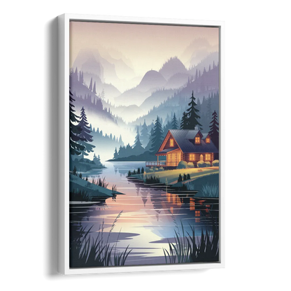 Joseph Serene Waterfront Side - White Canvas Wall Art