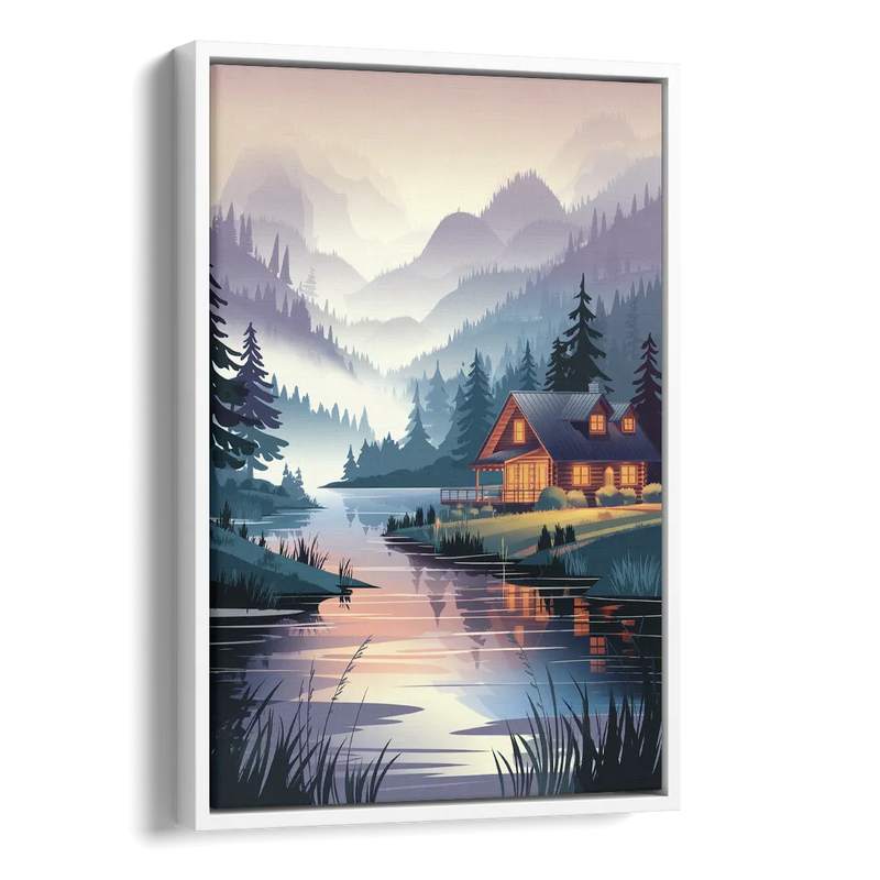 Joseph Serene Waterfront Side - White Canvas Wall Art