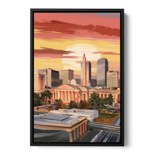 Joseph Skyline Sunset - Black Framed Canvas Wall Art - Front