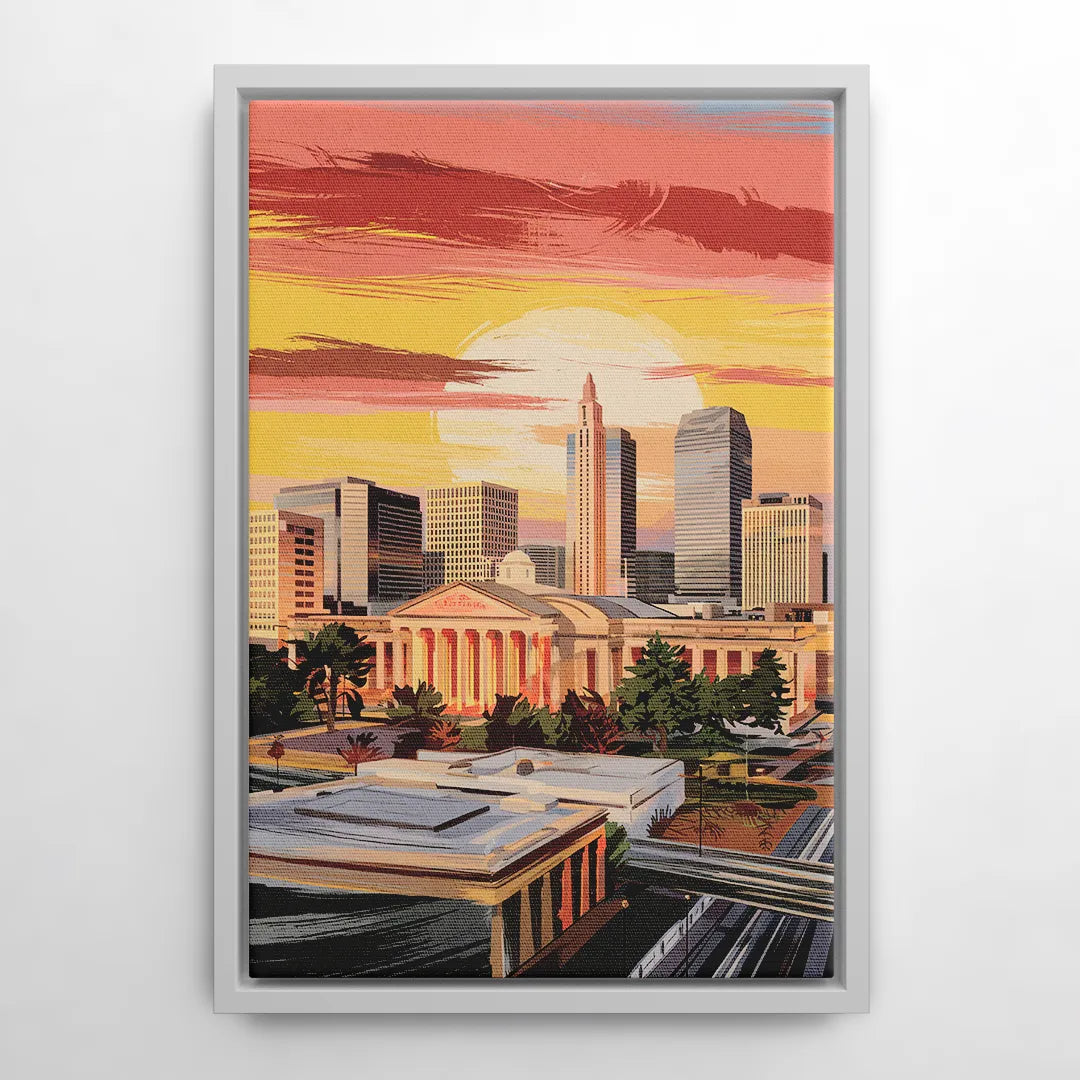 Joseph Skyline Sunset - White Frame Canvas