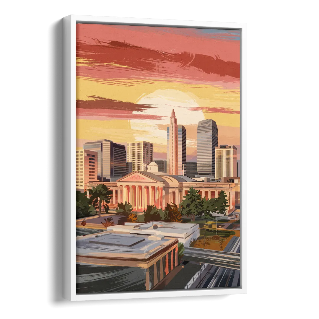 Joseph Skyline Sunset Side - White Canvas Wall Art