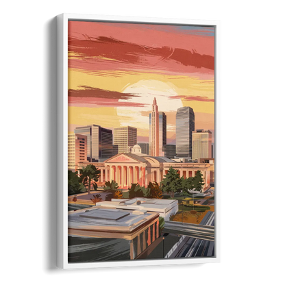 Joseph Skyline Sunset Side - White Canvas Wall Art