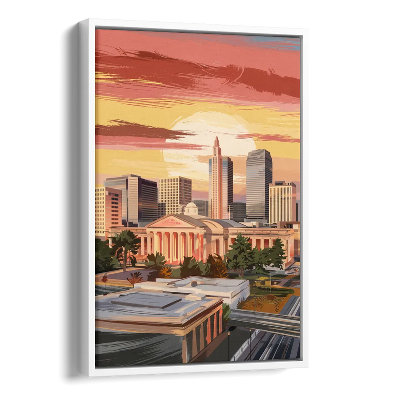 Joseph Skyline Sunset Side - White Canvas Wall Art