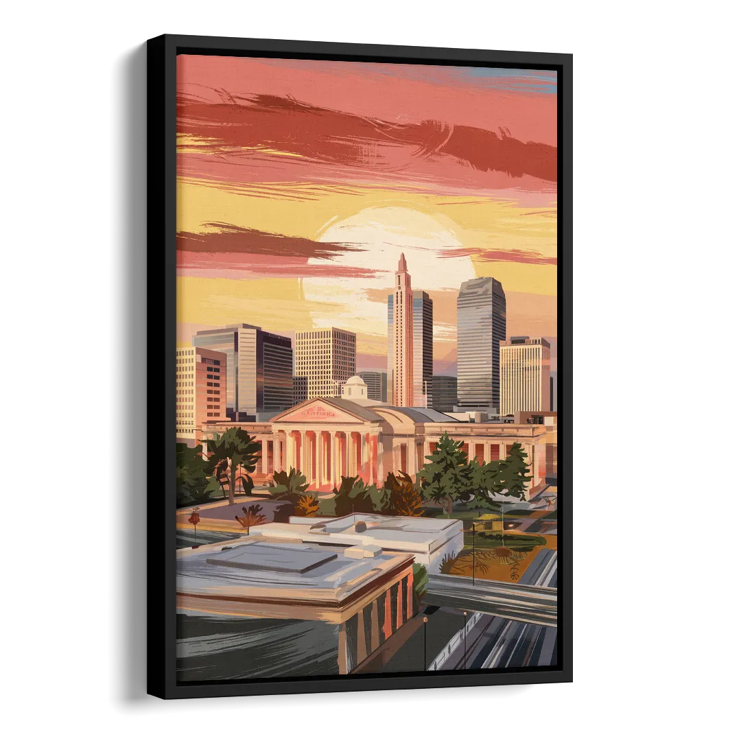 Joseph Skyline Sunset Side - Black Canvas Wall Art