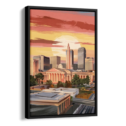 Joseph Skyline Sunset Side - Black Canvas Wall Art