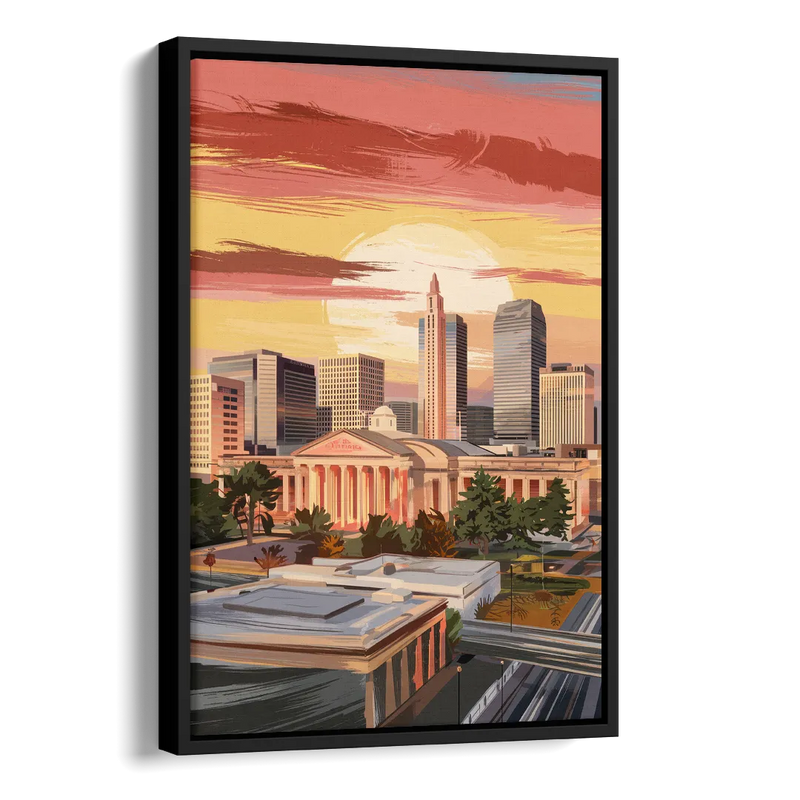 Joseph Skyline Sunset Side - Black Canvas Wall Art
