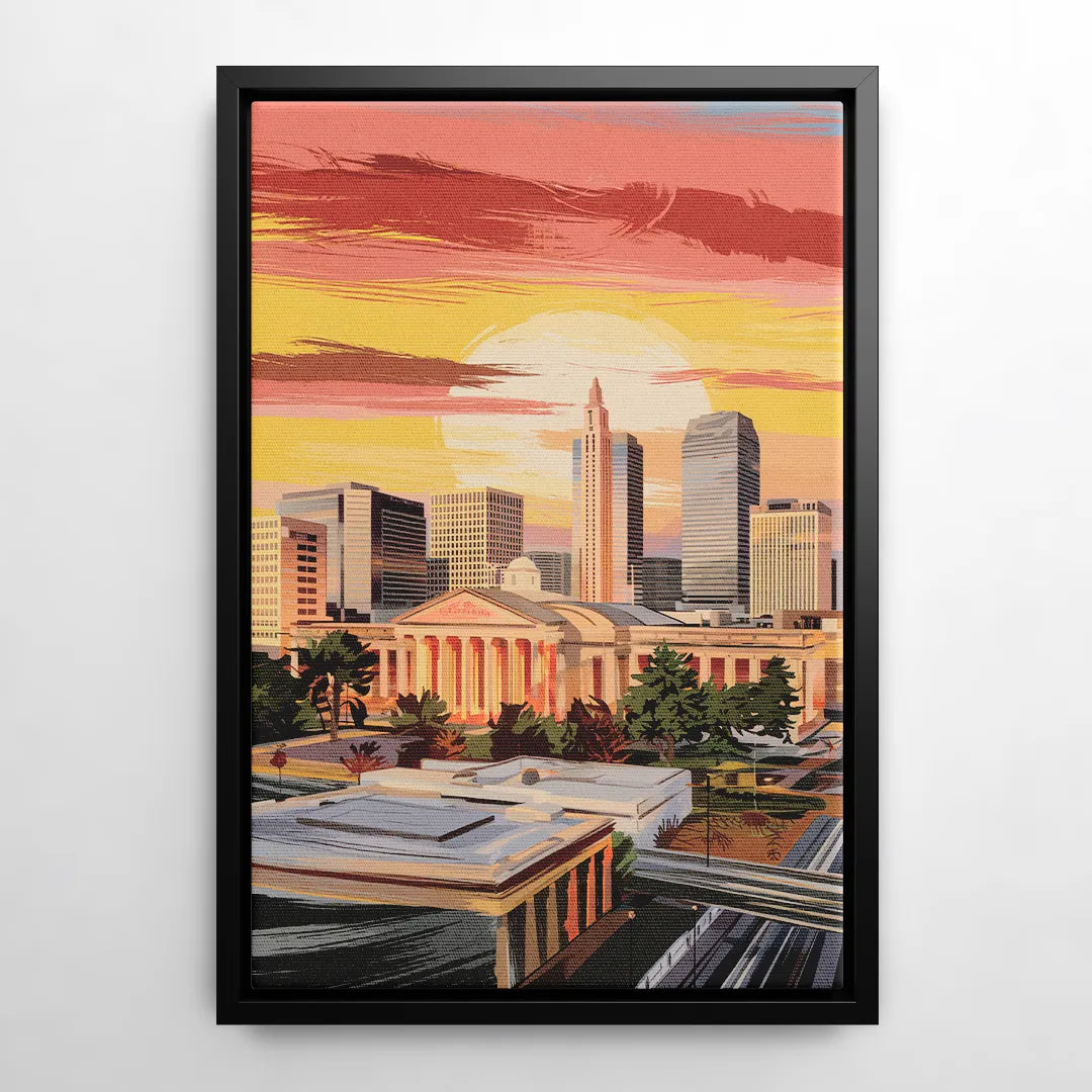 Joseph Skyline Sunset - Black Frame Canvas