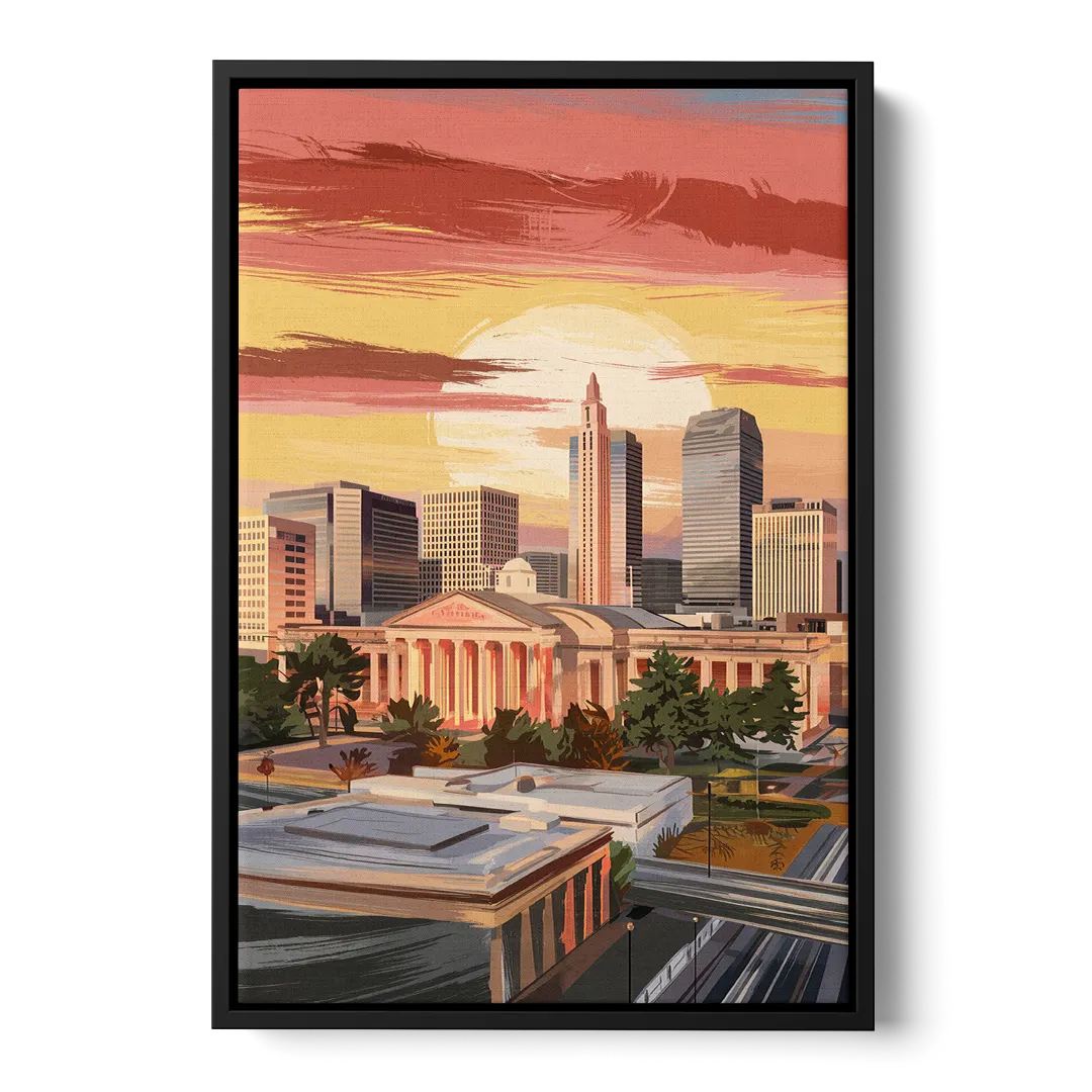 Joseph Skyline Sunset Front - Black Canvas Wall Art