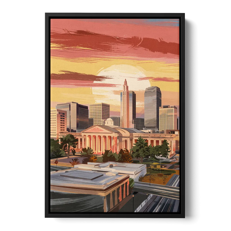 Joseph Skyline Sunset Front - Black Canvas Wall Art