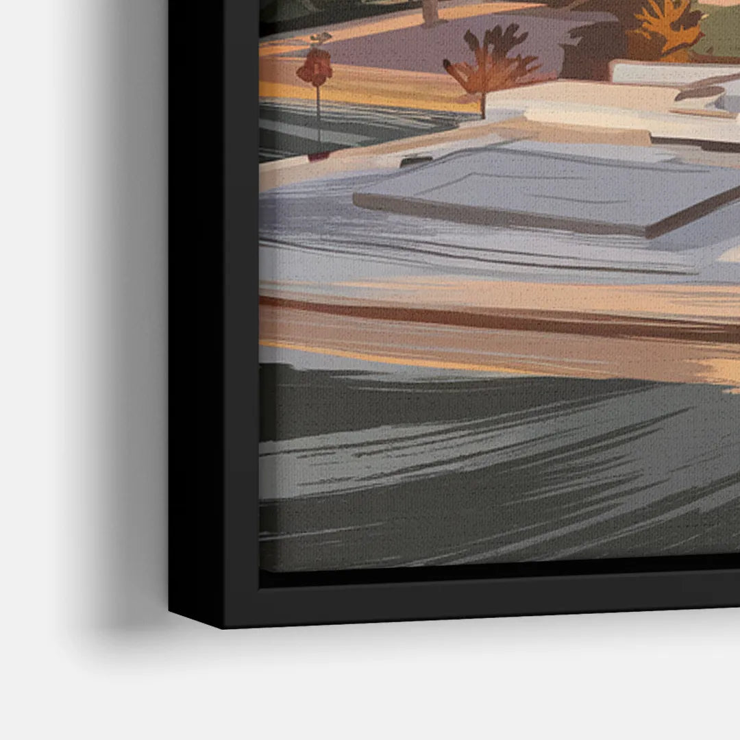 Joseph Skyline Sunset - Close-Up Black Frame Canvas