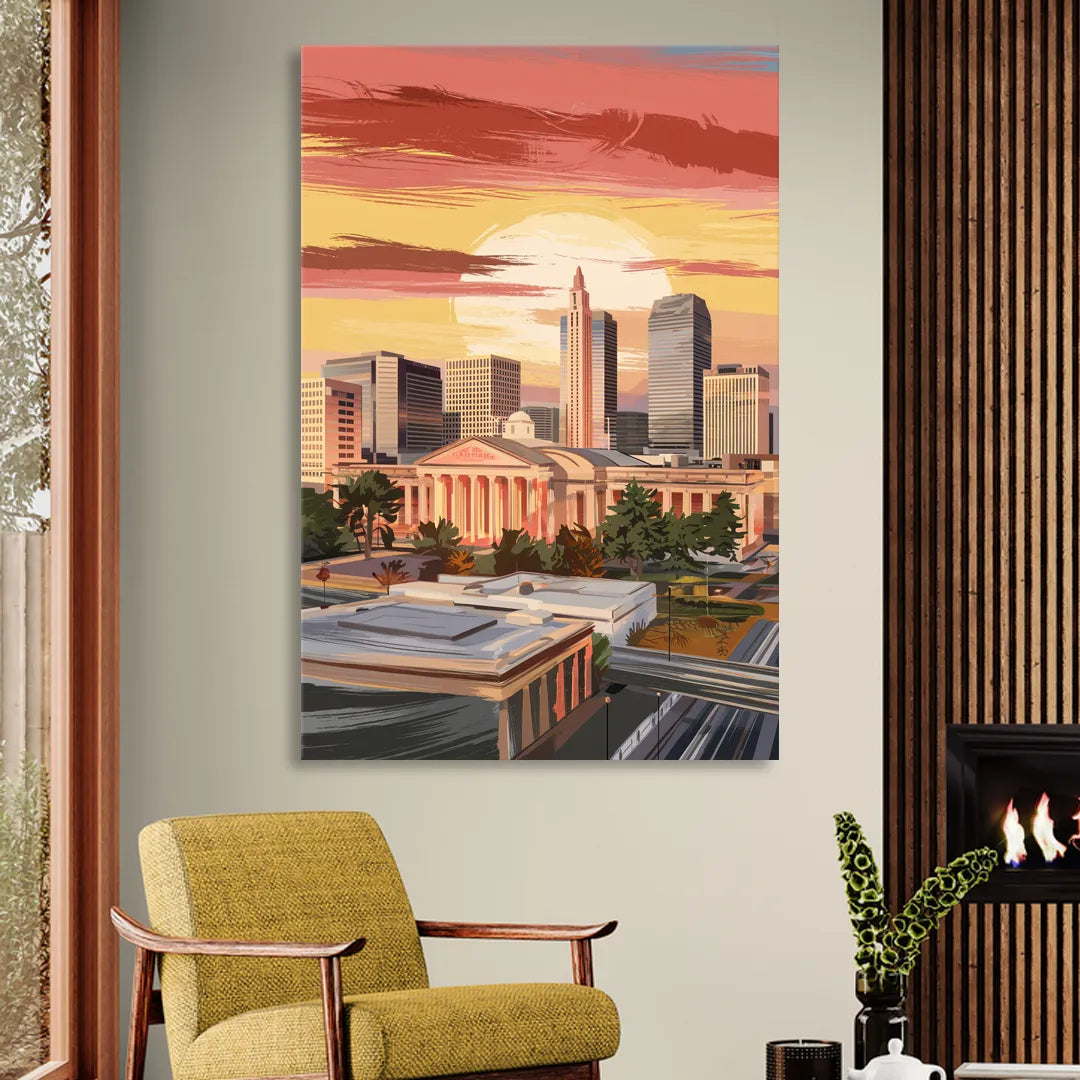 Joseph Skyline Sunset Living Room - Canvas Wall Art