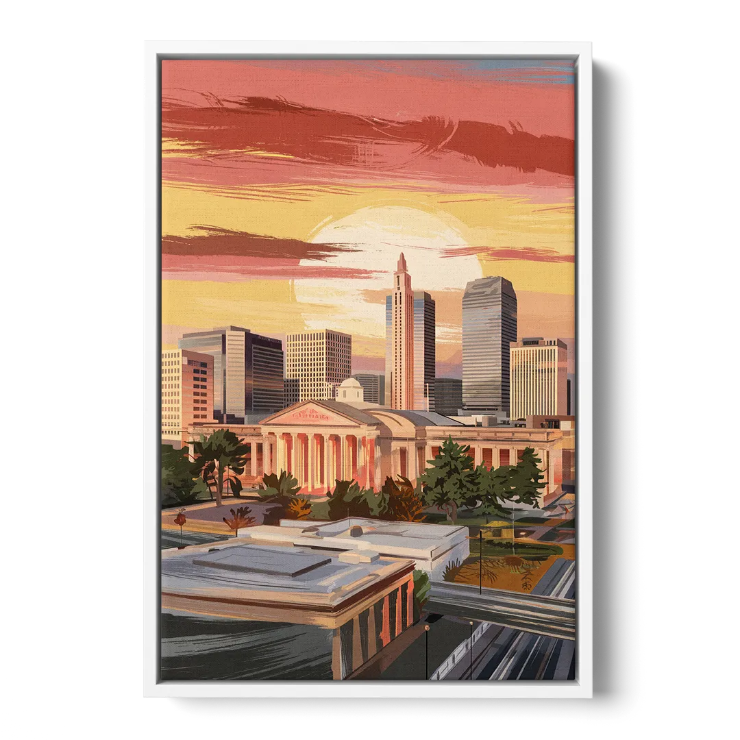 Joseph Skyline Sunset Front - White Canvas Wall Art