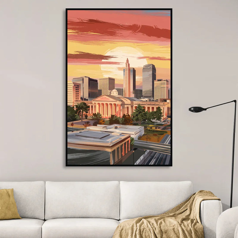 Joseph Skyline Sunset Sitting Room - Black Canvas Wall Art