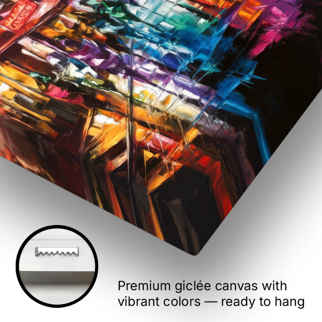 Joseph Vibrant Streets - Canvas Wall Art - Gallery Wrap Corner