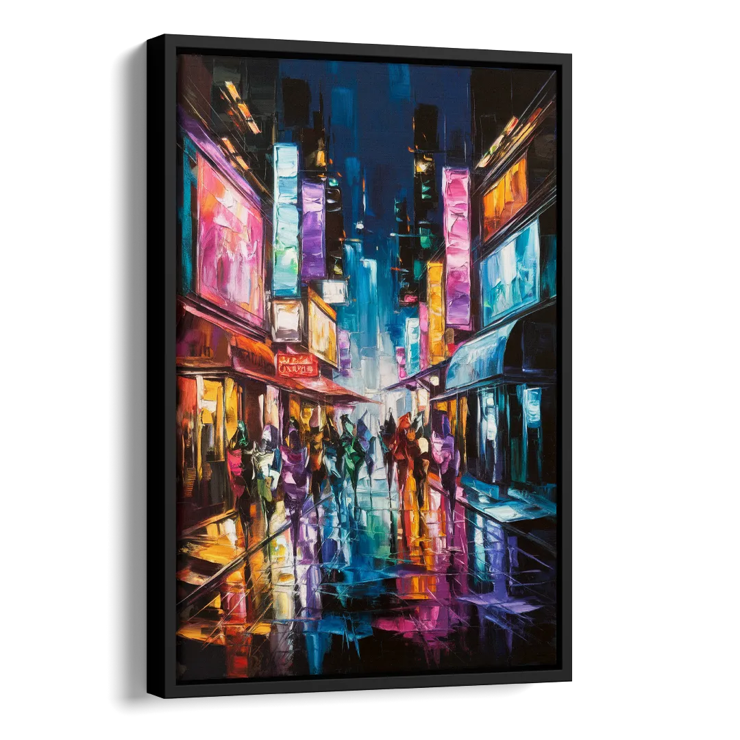 Joseph Vibrant Streets Side - Black Canvas Wall Art