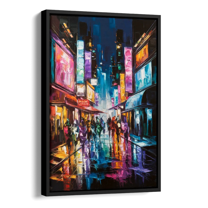 Joseph Vibrant Streets Side - Black Canvas Wall Art