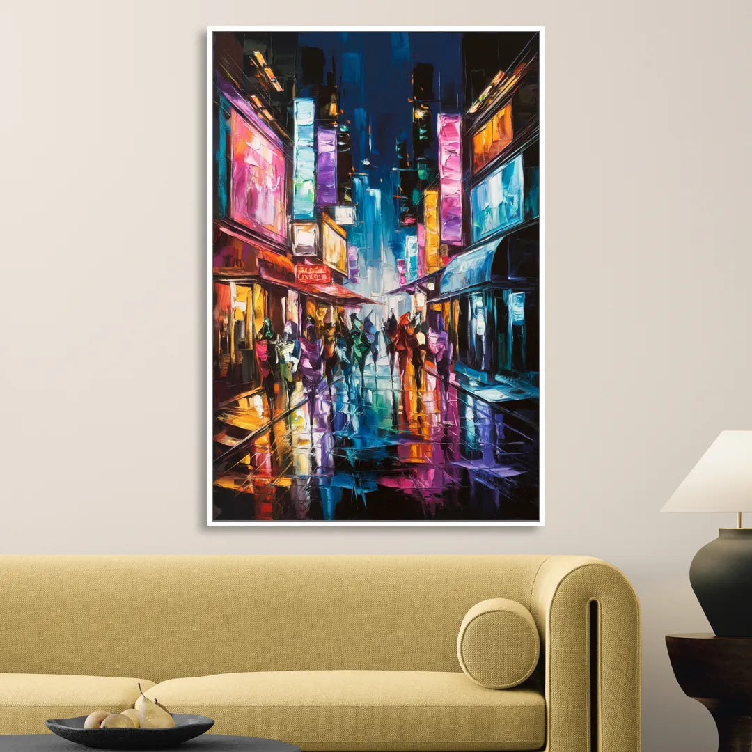Joseph Vibrant Streets Sitting Room - White Canvas Wall Art