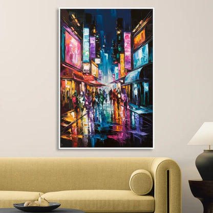Joseph Vibrant Streets Sitting Room - White Canvas Wall Art
