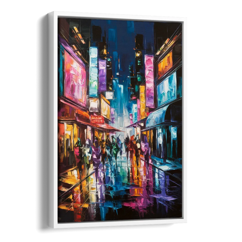Joseph Vibrant Streets Side - White Canvas Wall Art