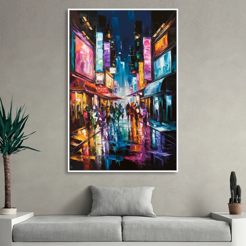 Joseph Vibrant Streets Living Room - White Canvas Wall Art