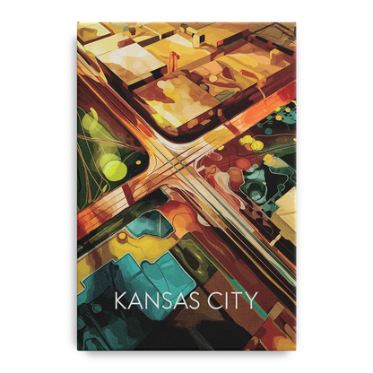 Kansas City Aerial View Front - Canvas Wall Art