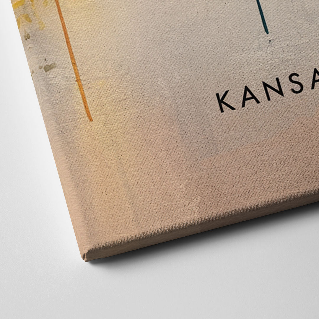 Kansas City Artistic Skyline Canvas Close Up