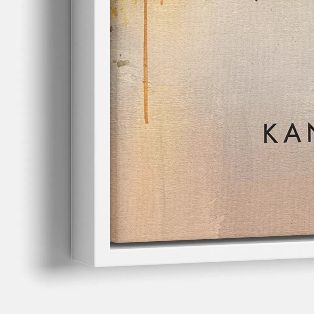 Kansas City Artistic Skyline - Close-Up White Frame Canvas