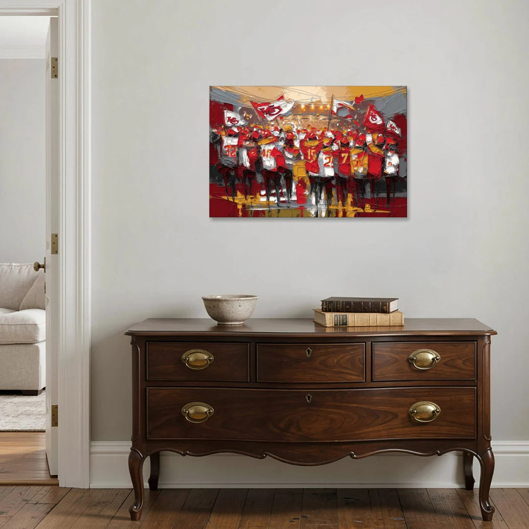 Kansas City Chiefs Fans Gathering - Canvas Wall Art - Coffee Table - 36x24