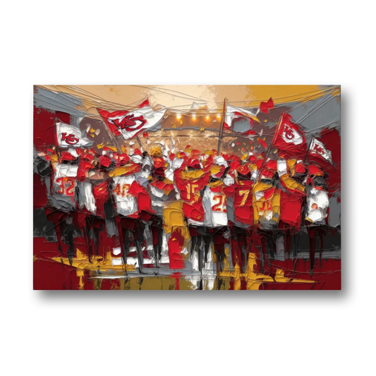 Kansas City Chiefs Fans Gathering - Canvas Wall Art - Front