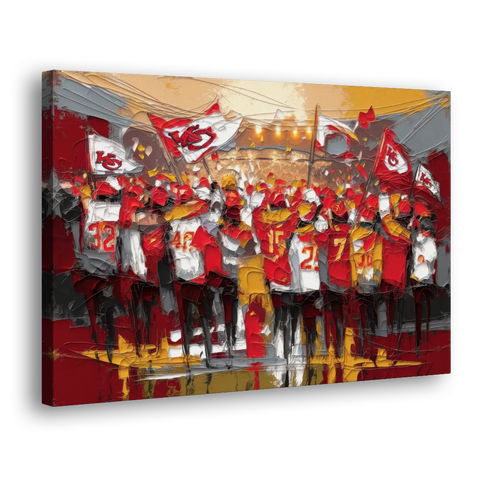 Kansas City Chiefs Fans Gathering - Canvas Wall Art - Side