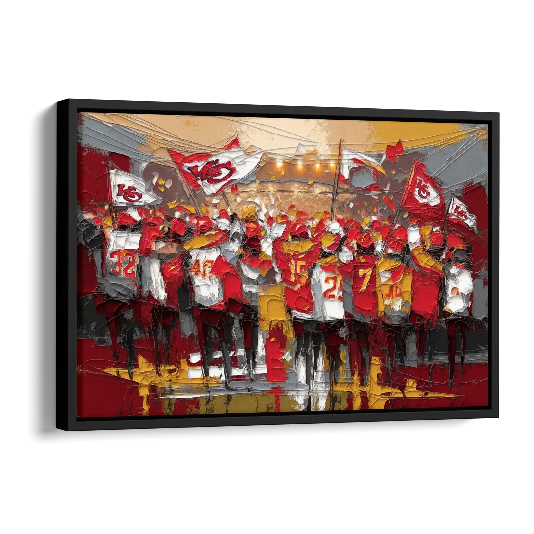 Kansas City Chiefs Fans Gathering Side - Black Canvas Wall Art