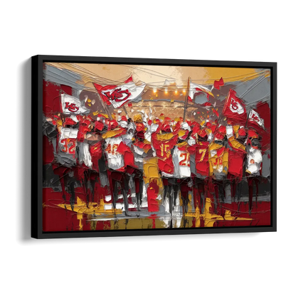Kansas City Chiefs Fans Gathering Side - Black Canvas Wall Art