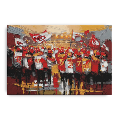 Kansas City Chiefs Fans Gathering Front - Canvas Wall Art