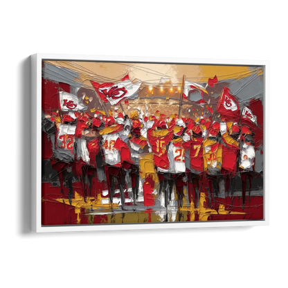 Kansas City Chiefs Fans Gathering Side - White Canvas Wall Art