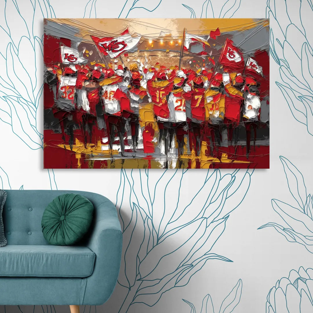 Kansas City Chiefs Fans Gathering Sitting Room - Canvas Wall Art
