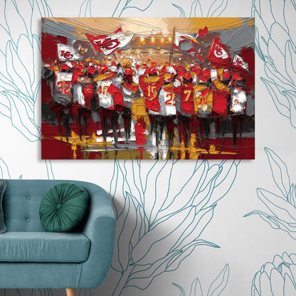 Kansas City Chiefs Fans Gathering Sitting Room - Canvas Wall Art