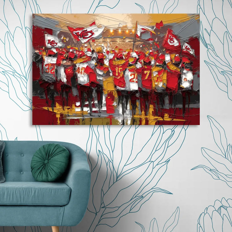Kansas City Chiefs Fans Gathering Sitting Room - Canvas Wall Art