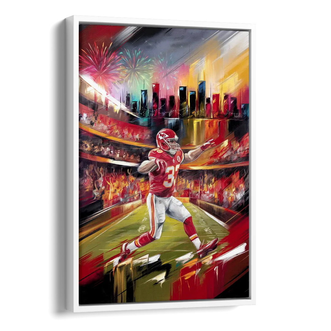 Kansas City Chiefs Game Day Side - White Canvas Wall Art