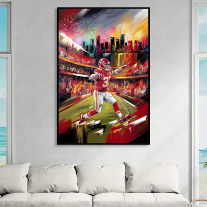 Kansas City Chiefs Game Day Sitting Room - Black Canvas Wall Art