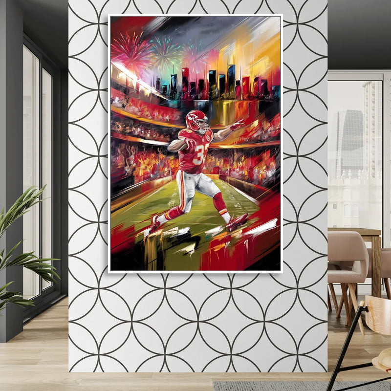 Kansas City Chiefs Game Day Sitting Room - White Canvas Wall Art
