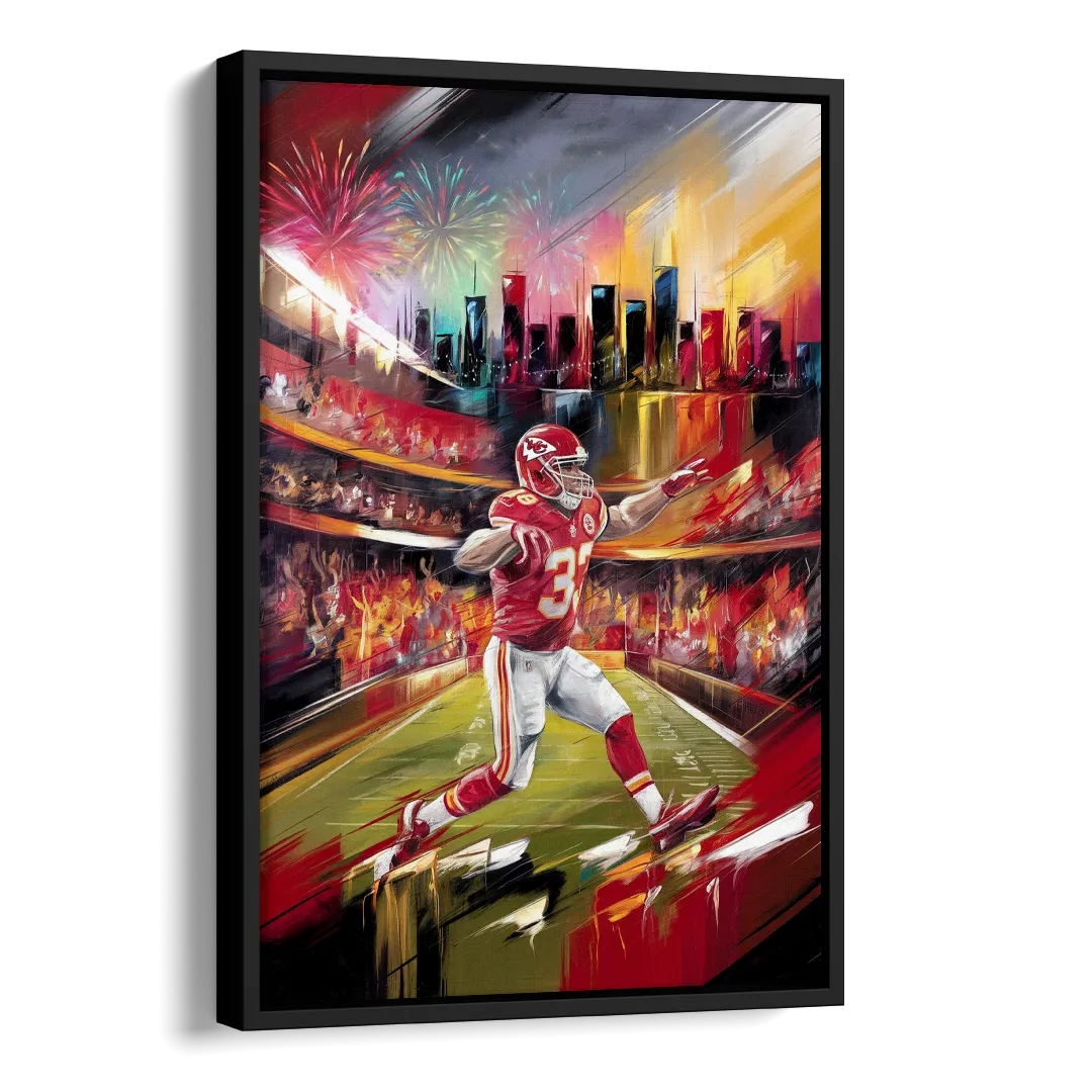 Kansas City Chiefs Game Day Side - Black Canvas Wall Art