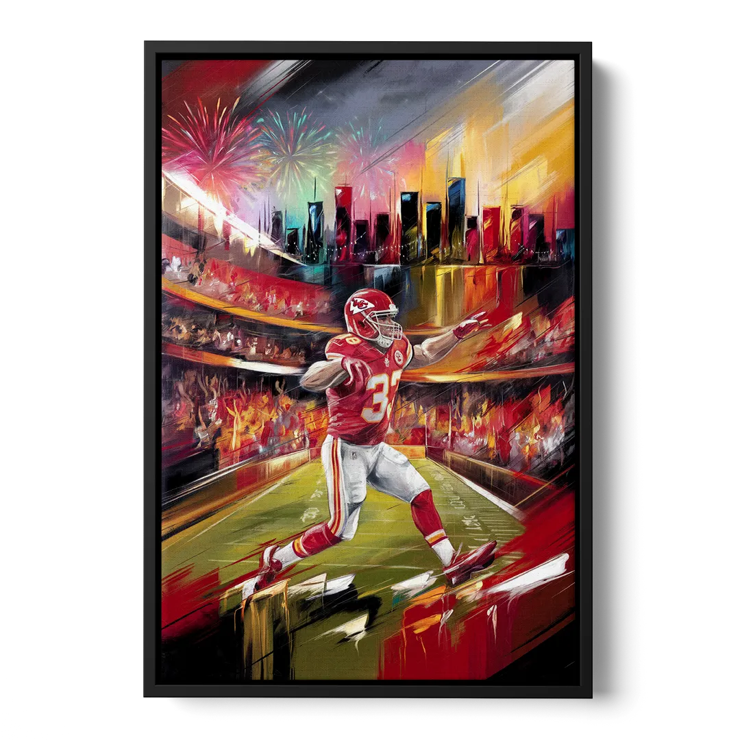 Kansas City Chiefs Game Day Front - Black Canvas Wall Art
