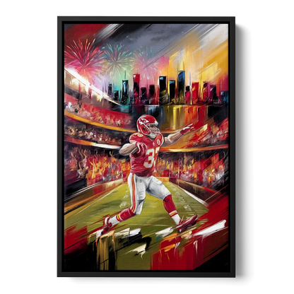 Kansas City Chiefs Game Day Front - Black Canvas Wall Art