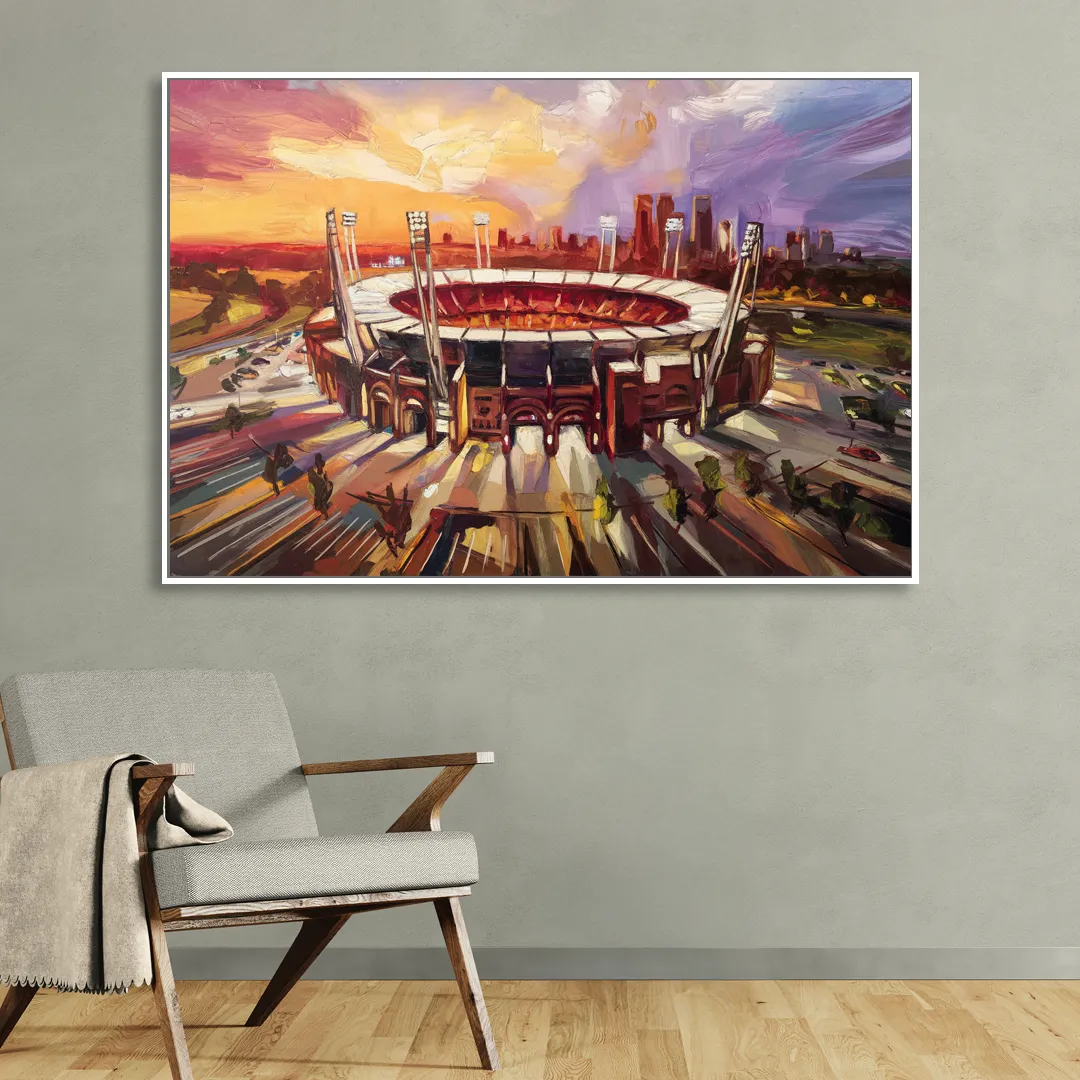 Kansas City Chiefs Stadium Sitting Room - White Canvas Wall Art