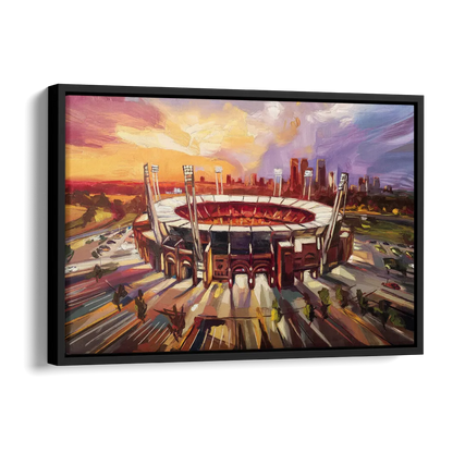 Kansas City Chiefs Stadium Side - Black Canvas Wall Art