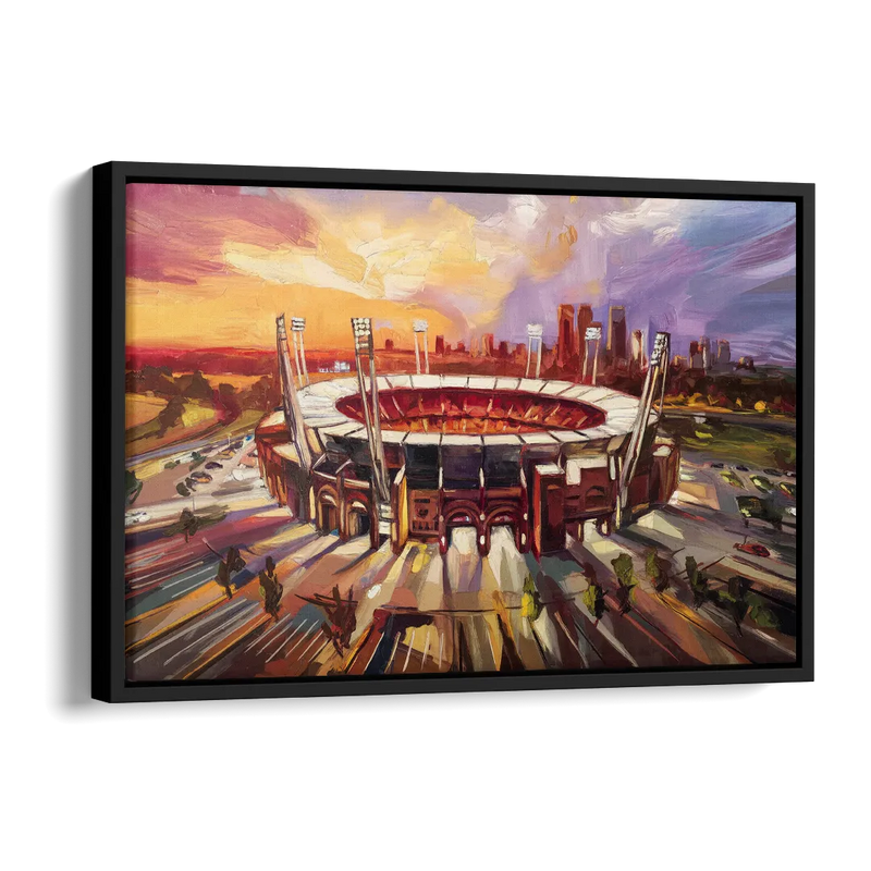 Kansas City Chiefs Stadium Side - Black Canvas Wall Art