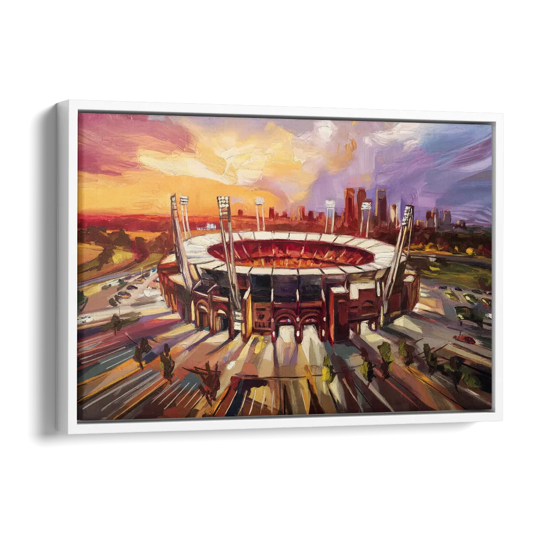 Kansas City Chiefs Stadium Side - White Canvas Wall Art