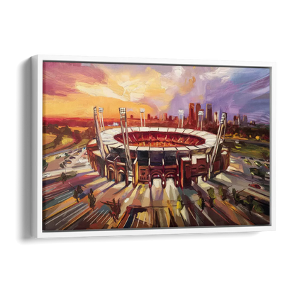 Kansas City Chiefs Stadium Side - White Canvas Wall Art